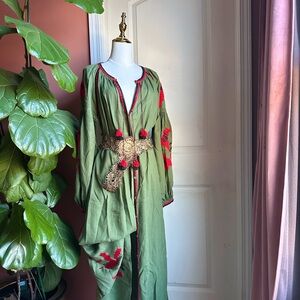 March 11 Linen Green Dress